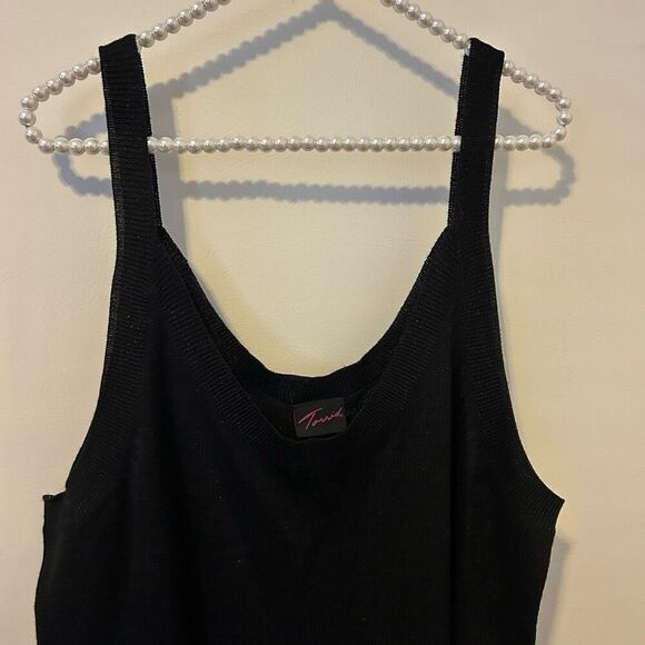 torrid tank top 3x black wool polyester blend metallic cami layer money - Picture 3 of 8